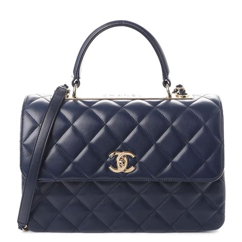 chanel flap bag lambskin navy blue|vintage Chanel lambskin bag.